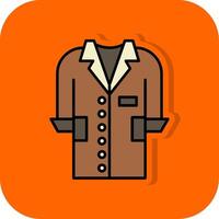 Coat Filled Orange background Icon vector