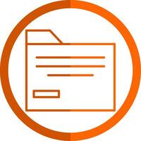 Folder Line Orange Circle Icon vector