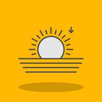 Sunset Filled Shadow Icon vector