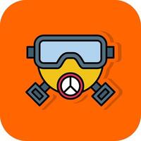 Gas Mask Filled Orange background Icon vector