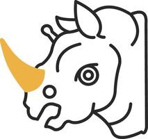 Rhinoceros Skined Filled Icon vector