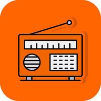 Radio Filled Orange background Icon vector