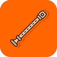 Flute Filled Orange background Icon vector