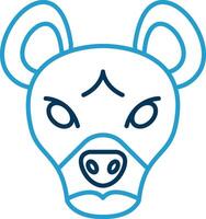 Hyena Line Blue Two Color Icon vector