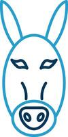 Donkey Line Blue Two Color Icon vector