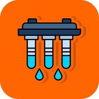 agua filtrar lleno naranja antecedentes icono vector