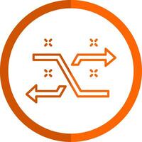 Shuffle Line Orange Circle Icon vector