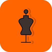 Mannequin Filled Orange background Icon vector