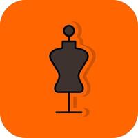 maniquí lleno naranja antecedentes icono vector