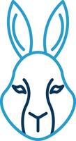 Rabbit Line Blue Two Color Icon vector