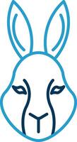 Rabbit Line Blue Two Color Icon vector