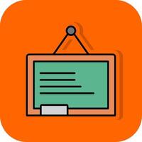 Blackboard Filled Orange background Icon vector