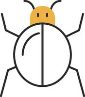 Bug Skined Filled Icon vector