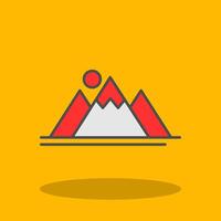 Mountain Filled Shadow Icon vector