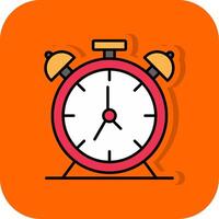 Alarm Clock Filled Orange background Icon vector