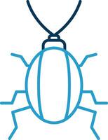 Cockroach Line Blue Two Color Icon vector
