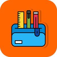 Pencil Case Filled Orange background Icon vector