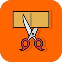 Scissors Filled Orange background Icon vector