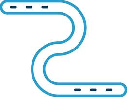 Earthworm Line Blue Two Color Icon vector