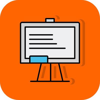 Whiteboard Filled Orange background Icon