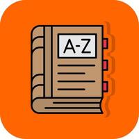 Dictionary Filled Orange background Icon vector