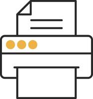 Printer Skined Filled Icon vector