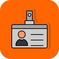 Id Card Filled Orange background Icon vector