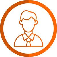 Avatar Line Orange Circle Icon vector