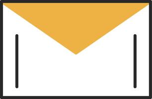 Mail Skined Filled Icon vector