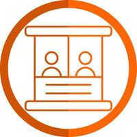 Ticket Box Line Orange Circle Icon vector