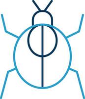 Cockroach Line Blue Two Color Icon vector