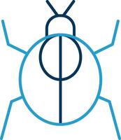 Cockroach Line Blue Two Color Icon vector