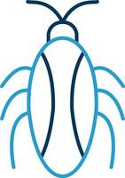 Cockroach Line Blue Two Color Icon vector