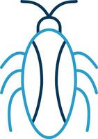 Cockroach Line Blue Two Color Icon vector