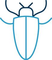 insecto línea azul dos color icono vector