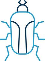 insecto línea azul dos color icono vector