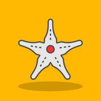 StarFish Filled Shadow Icon vector