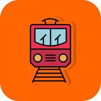 Train Filled Orange background Icon vector