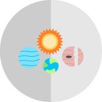 Solar System Flat Scale Icon vector