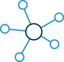 Connection Line Blue Two Color Icon vector