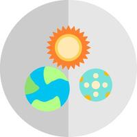 Solar System Flat Scale Icon vector