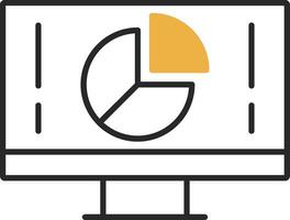 Pie Chart Skined Filled Icon vector