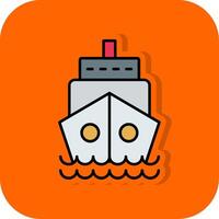 Ship Filled Orange background Icon vector