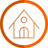 Lodge Line Orange Circle Icon vector