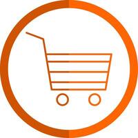 Trolley Line Orange Circle Icon vector