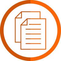 Paper Note Line Orange Circle Icon vector