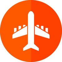 Plane Glyph Red Circle Icon vector