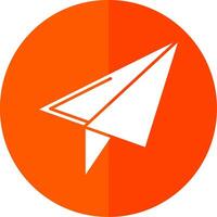 Paper Plane Glyph Red Circle Icon vector