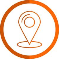 Location Line Orange Circle Icon vector