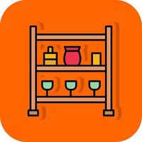 Shelves Filled Orange background Icon vector